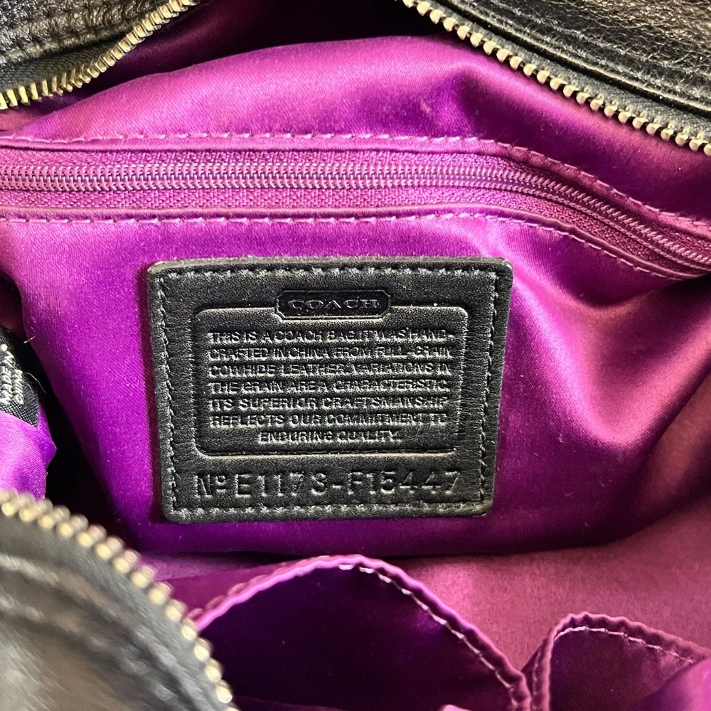 Coach Shiny Black Leather Satchel - Picture 8 of 10